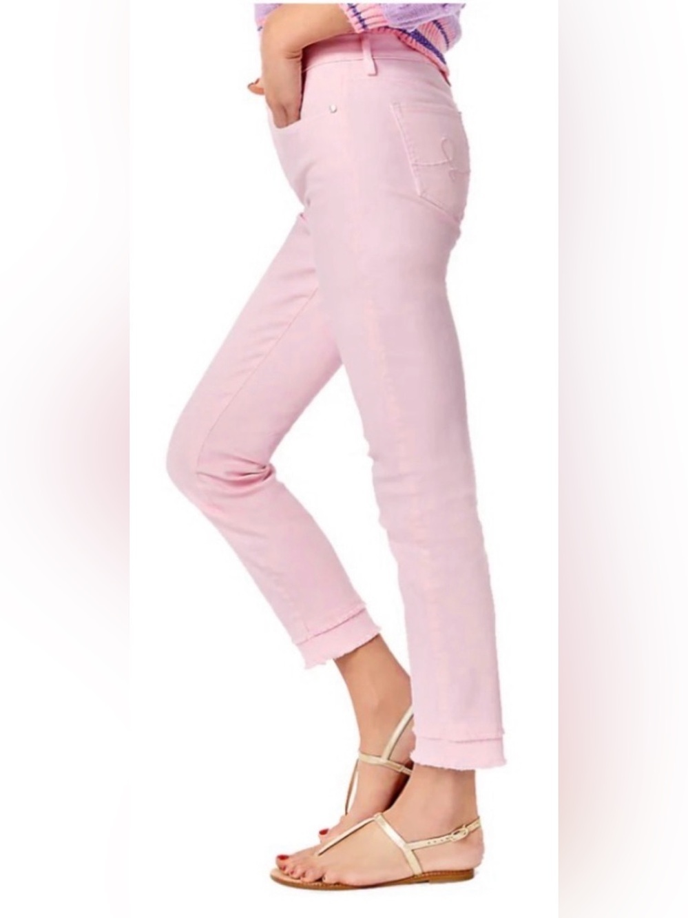 Lilly Pulitzer Pink High Rise Ankle Jean